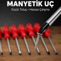 BUĞZ 7li Düz ve Yıldız Tornavida Seti Çelik Manyetik Uçlu