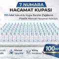 BUĞZ 7 Numara Hacamat Kupası 100 Adet Vakumlu Kupa Bardak Dayanıklı Plastik Manuel Hacamat Kabı Seti