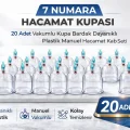 BUĞZ 7 Numara Hacamat Kupası 20 Adet Vakumlu Kupa Bardak Dayanıklı Plastik Manuel Hacamat Kabı Seti