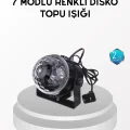 BUĞZ 7 Renk Modlu Müzik Sensörlü Disko Topu – LED Işıklı Parti Aydınlatması