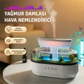 BUĞZ 7 Renk RGB Işıklı Yağmur Damlası Şeklinde Aromaterapi Hava Nemlendirici ve Difüzör