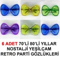 BUĞZ 70li 80li Yıllar Nostalji Yeşilçam Retro Parti Gözlükleri 6 Adet