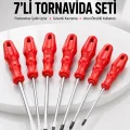 BUĞZ 7li Tornavida Seti Düz ve Yıldız Uçlu Çok Amaçlı Kullanım