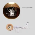 BUĞZ 8 cm Küçük Prens Cam Küre USB Işıklı Ahşap Tabanlı Dekor