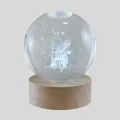 BUĞZ 8 cm Küçük Prens Cam Küre USB Işıklı Ahşap Tabanlı Dekor - Lisinya