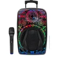 BUĞZ 8 İnç Taşınabilir Karaoke Hoparlör Mikrofonlu RGB Işıklı Bluetooth Speaker