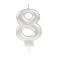 BUĞZ 8 Rakamı Mum Gümüş Renk