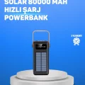 BUĞZ 80000 mAh Yüksek Kapasiteli Powerbank Göstergeli Solar Şarj Cihazı