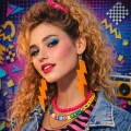 BUĞZ 80’ler 9039lar Retro Neon Turuncu Şimşek Küpe 10 Cm