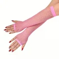BUĞZ 80’ler 90’lar Retro Neon Pembe File Parmaksız Eldiven 26 Cm