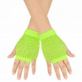 BUĞZ 80’ler 90’lar Retro Neon Yeşil File Parmaksız Kısa Eldiven 11 Cm