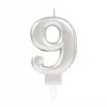BUĞZ 9 Rakam Mum Gümüş Renk