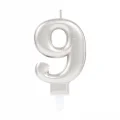 BUĞZ 9 Rakamı Mum Gümüş Renk