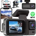  A-98 WiFi Full HD 3 Kameralı Araç İçi Güvenlik Kamerası + Park Modu Kablosu Ön-Arka-İç Kayıt,DashCam