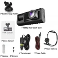 BUĞZ A98 Tipi WiFi Full HD 3 Kameralı Araç İçi Güvenlik Kamerası Gece Görüşlü G Sensörlü