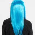 BUĞZ Açık Mavi Renk Uzun Düz Parti Peruğu - BUĞZ