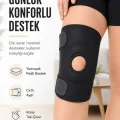 BUĞZ Açık Patella Destekli Ayarlanabilir Cırtlı Dizlik Spor Günlük Kullanım Diz Bandajı