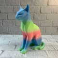 BUĞZ Açık Rainbow Kedi Biblo Modern Salon ve Raf Dekoru - Lisinya