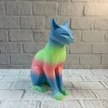 BUĞZ Açık Rainbow Kedi Biblo Modern Salon ve Raf Dekoru - Lisinya