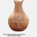 BUĞZ Ahşap Desenli Aromaterapi Difüzör 130 ml Ultrasonik ve 7 Renk LED Işıklı