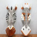 BUĞZ Ahşap Duvara Asmalı Maske Zebra