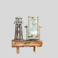BUĞZ Ahşap Gövdeli Deniz Feneri Formlu Kum Saati – 15x20 cm Masa Dekoru