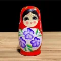 BUĞZ Ahşap kırmızı 5 parçalı modern matruşka bebek dekoratif obje tek ebat - Ev & Mobilya