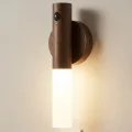 BUĞZ Ahşap Renk Şarjlı LED Duvar Lambası Hareket Sensörlü Günışığı Kablosuz Lüks Aplik