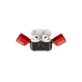 BUĞZ Airpods 3 (3.nesil) Basmalı Kılıf - Siyah-kırmızı