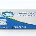 BUĞZ Akdeniz Dispenser Z Havlu 2 Katlı 12 Paket | %100 Selüloz | Ekonomik Z Katlı Kağıt Havlu