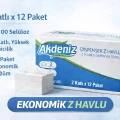 BUĞZ Akdeniz Dispenser Z Havlu 2 Katlı 12 Paket | %100 Selüloz | Ekonomik Z Katlı Kağıt Havlu