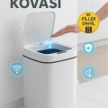 BUĞZ Akıllı Çöp Kovası, Büyük Boy 20 Litre, UV Işık ve Sensörlü, Haraket Algılayan, Sessiz Kapak