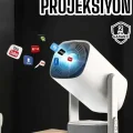 BUĞZ Akıllı Projeksiyon Powerbankli Taşınabilir Sinema Projektörü 4k HD Kaliteli - Lisinya