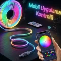 BUĞZ Akıllı RGB LED Neon Şerit Işık 3M USB Bağlantılı Uzaktan Kumanda ve Mobil Uygulama Kontrolü