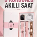 BUĞZ Akıllı Saat Amoled Ekran 3 Kordonlu Aksesuar Hediyeli Sesli Görüşme