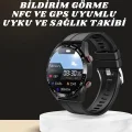  Akıllı Saat Amoled Ekran Metal Ve Deri Kordonlu Uyku ve Sağlık Takibi Titreşimli