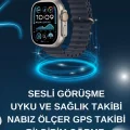  Akıllı Saat Bluetooth Bağlantılı NFC ve GPS Uyumlu Nabız Ölçer Sesli Görüşme