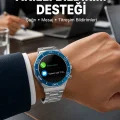 BUĞZ Akıllı Saat Çelik Kordonlu Amoled Ekran Android ve İOS Uyumlu Çağrı Cevaplayabilen Yeni Nesil