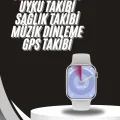 BUĞZ Akıllı Saat Gümüş Kasa Bluetooth Kulaklık Hediyeli Çok Fonksiyonlu İkili Set