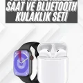 BUĞZ Akıllı Saat Gümüş Kasa Bluetooth Kulaklık Hediyeli Çok Fonksiyonlu İkili Set - BUĞZ