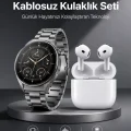 BUĞZ Akıllı Saat ve Kulaklık Seti Bildirim Görme Arama Cevaplama ANC Özelliği