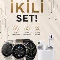 BUĞZ Akıllı Saat ve Kulaklık Seti Dokunmatik Ekran 5.0 Bluetooth Bağlantılı Sesli Görüşme