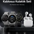 BUĞZ Akıllı Saat ve Kulaklık Seti Dokunmatik Ekran 5.0 Bluetooth Bağlantılı Sesli Görüşme