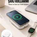 BUĞZ Akıllı Saat ve Telefon Uyumlu 4’ü 1 Arada Powerbank 10000 mAh Yeni Nesil