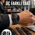 BUĞZ Akıllı Saat Yeni Nesil Üç Kordonlu Nabız Ölçer Çağrı Cevaplama Yeni Nesil
