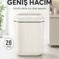 BUĞZ Akıllı Sensörlü 20 Litre Çöp Kovası Sessiz Kapaklı Modern Hijyenik Ev Tipi Çöp Kutusu