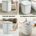  Akıllı Sensörlü Antibakteriyel Çöp Kovası 20 lt Piller Kutuya Dahil