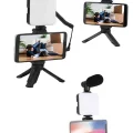 BUĞZ Akıllı Telefon Vlog Kiti Tripod Mini Mikrofonlu Telefon Tutucu