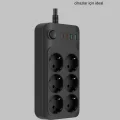 BUĞZ Akım Korumalı 6’lı Priz 2xusb 2xtype-c Çıkış Yüksek Gerilim Koruma Çoklu Priz Çoğaltıcı