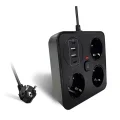 BUĞZ Akım Korumalı Anahtarlı Priz - 3x Priz - 2x Usb - 2x Type-c - 2 Mt Kablo Hızlı Şarj Özellikli Siyah